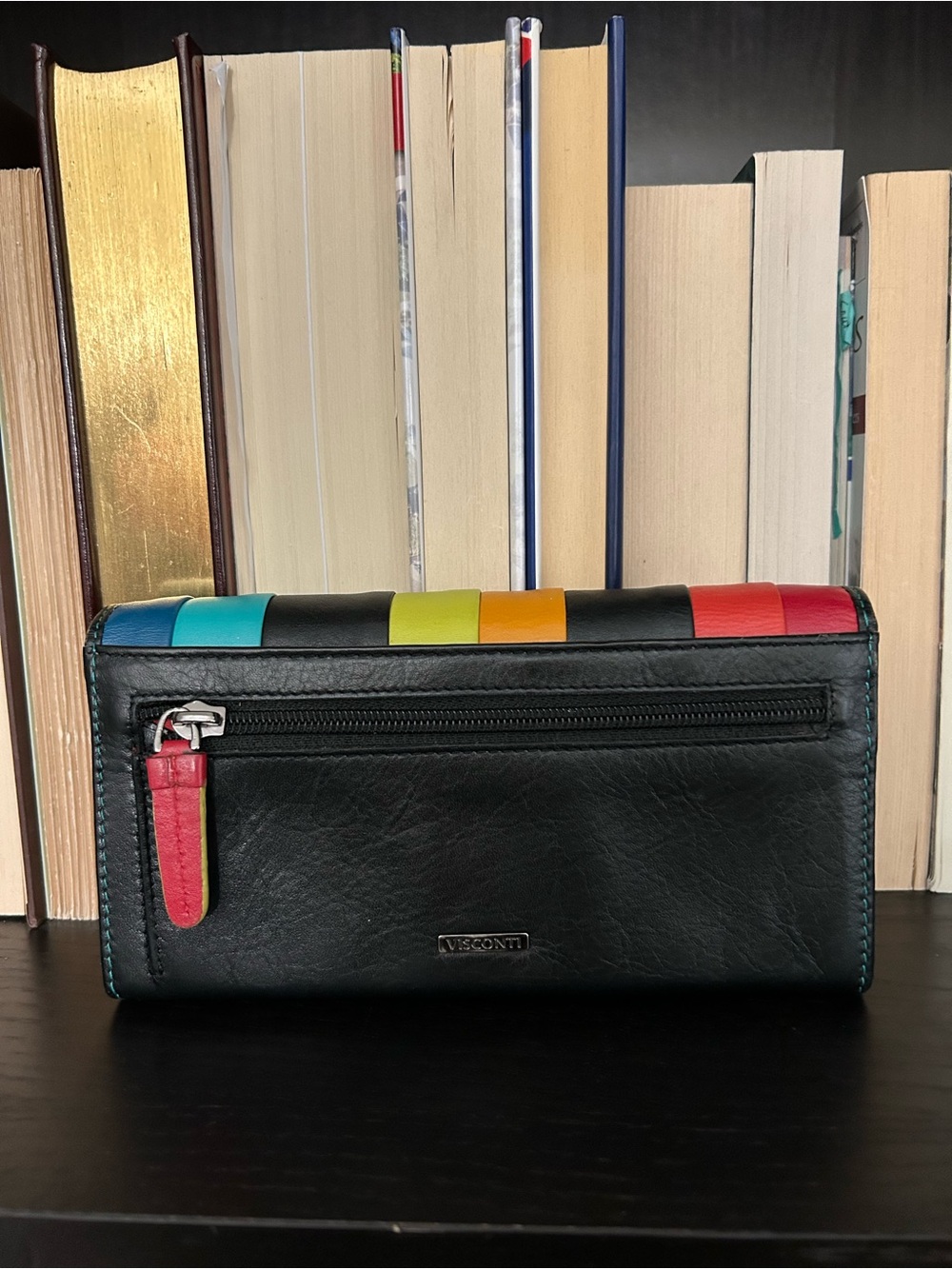 VISCONTI - Kos Purs- Cash and Coin - Trifold Wallet - Multicolored Leather - Picture 2 of 15
